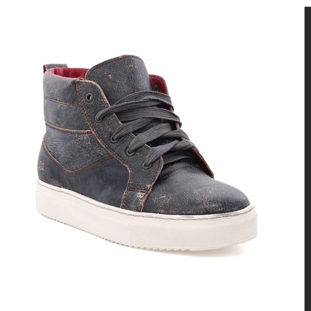 BED|STU Rossela Black Lux Leather High Top Sneaker,  like new!